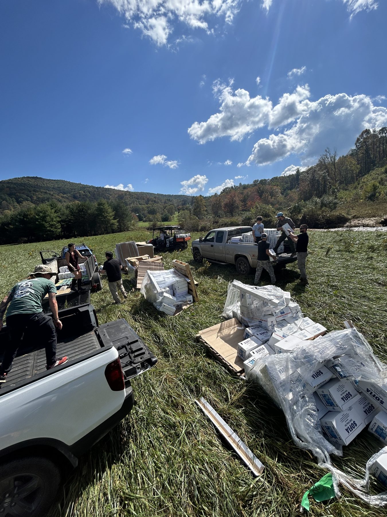 Aerial view from a disaster response flight